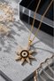 Night Star Rotating Tip Evil Eye Steel Necklace (Gold Color)
