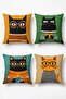 Cats with Glasses Patterned 4-Piece Throw Pillow Cover Set - 3