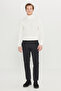 Men's Black Cotton Slim Fit Slim Fit Side Pocket Dobby Stretch Casual Trousers - 2