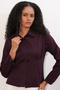 Women's Slim Fit Poplin Shirt 1339 - Plum - 4