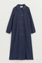 Large Size Cupra Suede Overcoat - Navy Blue