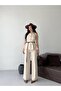 Women's Buttoned Belted Vest and Palazzo Pants Two-Piece Set - 3