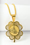Gold Color Evil Eye Verse & Ottoman Monogram Clover Design Thick Doc Chain Stainless Steel Necklace - 2
