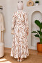 Women's Modern Patterned Lined Crepe Chiffon Hijab Dress - 2