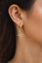 Gold Polar Star Dangle Hoop Earrings - 5