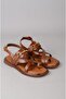 Seç C501 Genuine Leather Flip Flops Women's Sandals Taba - 3