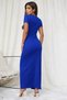 Women's Short Sleeve V-Neck Front Button Detailed Long Camisole Dress - 3