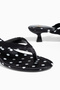 Black Polka Dot Fabric Flip Flops Heeled Slippers Orthopedic Women's Sandals - 5