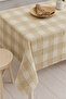 Şanel Cream Fabric Checkered Tablecloth, Table Cover, Picnic Cover, Multi-Purpose Cover 150X150Cm - 4