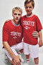 Turkey Printed Short Sleeve Red T-Shirt I1300A826Hs - 4