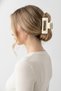 Stylish and Modern Cream Black Color Combination Large Size Hair Clip Claw Clip - 3
