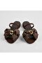 Lion Bow Tie Flat Women's Slippers Brown - 5
