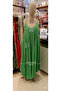 Women's Green 100% Linen Casual Strap Dress - 4