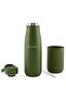 Khaki 500 ml Steel School Flask - Steel Thermos with Silicone Body (Dotted) - 50027 - 3