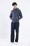 Modal Fabric Hooded Zippered Men's Sweatshirt with Contrast Detail - 2