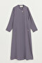 Plus Size Brooch Detailed Robe - Anthracite