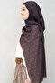 Polka dot italian silk shawl - bitter brown - 5
