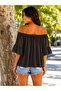 Women's Boat Neck Flounce Sleeve Comfortable Fit Viscose Blouse - 2