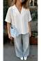 Women's Cool Comfortable Striped Textured Shirt - 7