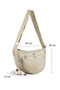 Krinkıl / Klinkır Waterproof Lightweight Multi-Compartment Half Moon/Crescent Crossbody Shoulder Bag Cream 147L - 3