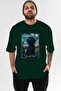 For Dog Lovers 3 Front Dog Prints Green Oversize T-Shirt 100% Cotton Unisex Dog Lover Premium Design - 2