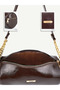 Wrinkled Textured Brown Shk327 Cylinder Bag, Wallet Charm, Zipper, Women's Hand, Arm and Shoulder Bag - 7