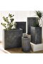 Avia Polyresin Rectangle Planter 33x33x66cm - Grey - 3
