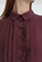 Modal Shirt Skirt Set - Burgundy - 3