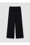 Lcw Everyday Black Wide Leg Women's Knitwear Pants with Elastic Waist - 7