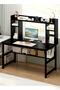 Space-Saving Gaming & Study Desk with Shelves 110x50x126 cm - 2