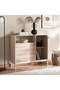 Alonzo Display Cabinet With 2 Door- Natural & Beige - 2