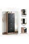 DISSET SHOE RACK 28 PAIRS WITH 4 DOOR - NATURAL & BLACK - 5