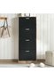 DISSET SHOE RACK 28 PAIRS WITH 4 DOOR - NATURAL & BLACK - 3