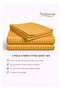 3-Piece Striped Microfiber Fitted Sheet Set Large Single 120x200cm Gold - 2