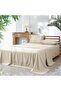 3 Piece 60% Rayon Derived from Bamboo 40% Polyester Cooling Twin Bedding Sheet Set, Natural Beige