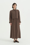 Modal Shirt Skirt Set - Brown