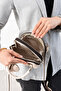 Women's Brown Small Wallet Hand and Shoulder Bag - 3