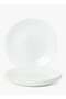 10 inch Large Dinner Plate Set of 6, Lightweight Round Opal Glass White Dinnerware Plates, Dishwasher and Microwave Safe