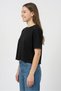 Women Crew Neck Short Sleeve Brand Logo T-Shirt, Black - 3