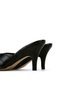 Women's Faux Leather Black Crocodile Heeled Slippers - 6