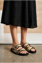 Wuan Women's Slippers Flat Bottom Buckle Straw Weaving - 2