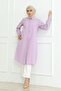 Women's Premium Extra Long Daily Lilac Polo Collar Hijab Shirt Dress - 3