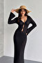 Black Beach Dress with Chest Accessories