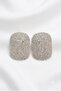 Abi̇ye Full Zircon Stone Square Earrings 4 Cm. - 3