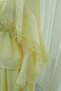 Lace Detailed Spanish Sleeve Lined Belted Tulle Voile Skirt Set - Yellow - 6