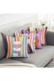 Double Sided Suede Oh Nuts! Set of 4 Colorful Striped Animal Figure Throw Pillow Covers - Fun Decorative Pillowcases - 3