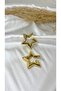 Women's Gold Color Star Earrings - 2