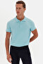Ds Damat Regular Fit Aqua 100% Cotton Long Lasting Non-Curling Polo Collar Embroidered T-Shirt - 7