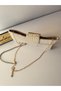 Women's White Pearl Embellished Bow Design Evening Dress Clutch Hand and Shoulder Bag - 5