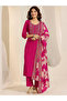 Pink Rayon Embroidered Suit Set with Dupatta - HRT7188 | Pink